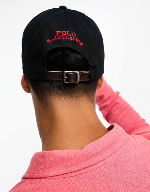 Casquette ralph lauren noir et rouge hot sale