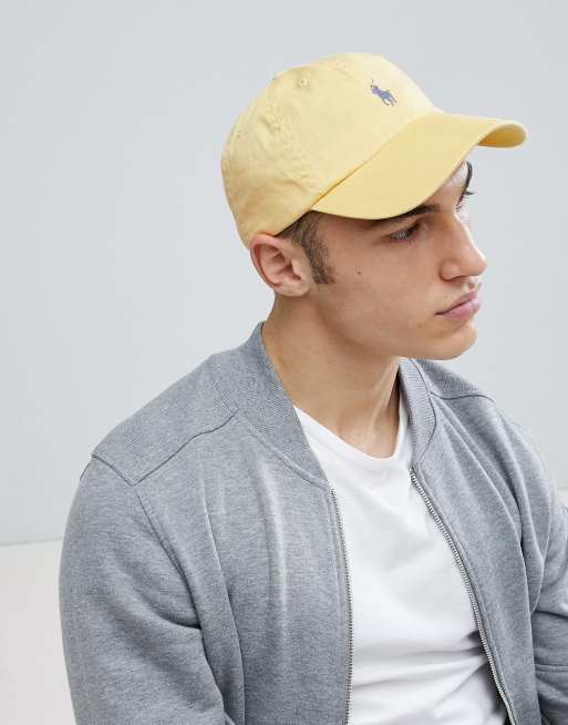 Casquette homme femme Ralph Lauren jaune en coton