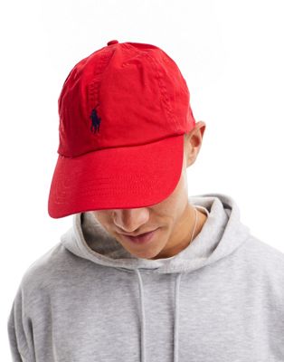 Polo Ralph Lauren icon logo twill baseball cap in red - ASOS Price Checker