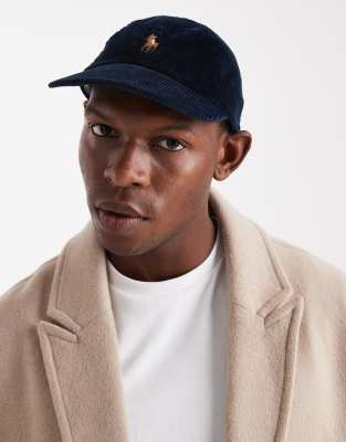 Polo Ralph Lauren - Casquette de baseball en velours côtelé stretch avec logo - Bleu marine