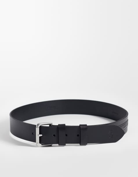 Polo Ralph Lauren - Ceinture en cuir à boucle roulante - Noir - view 1