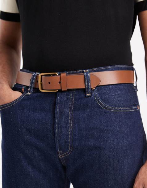 Polo Ralph Lauren - Ceinture en cuir avec logo 1 3/8 - Fauve - view 1