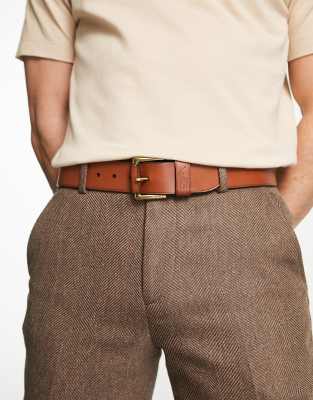 ASOS DESIGN - Ceinture Large Pour Taille Et Hanches En Cuir Avec Boucle Recouverte Marron Chocolat