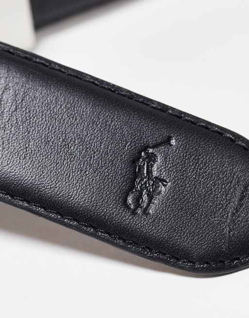 Polo Ralph Lauren Ceinture r versible en cuir avec logo Noir fauve