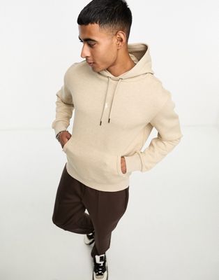 Polo Ralph Lauren central icon logo double knit hoodie in beige marl - ASOS Price Checker