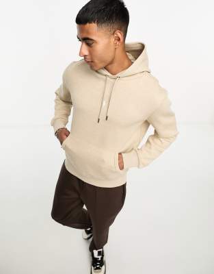 Polo Ralph Lauren central icon logo double knit hoodie in beige marl