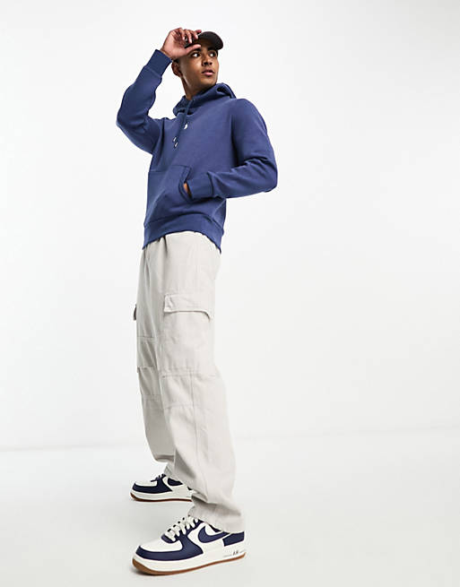 Polo Ralph Lauren central icon logo double knit hoodie in blue heather |  ASOS