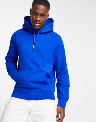 Polo Ralph Lauren central icon logo double knit hoodie in bright blue