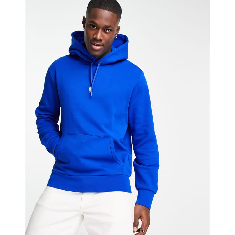 Polo Ralph Lauren central icon logo double knit hoodie in bright blue | ASOS