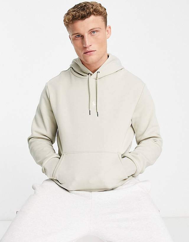 Polo Ralph Lauren - central icon logo double knit sweat hoodie in stone
