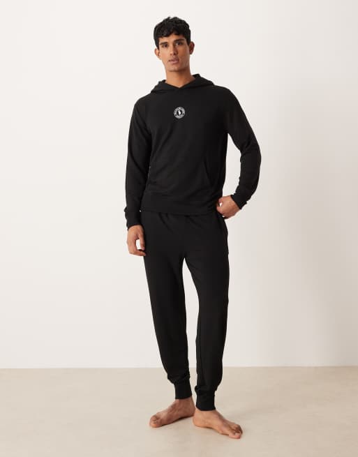 Polo Ralph Lauren central icon logo lounge co-ord hoodie, joggers and shorts in black