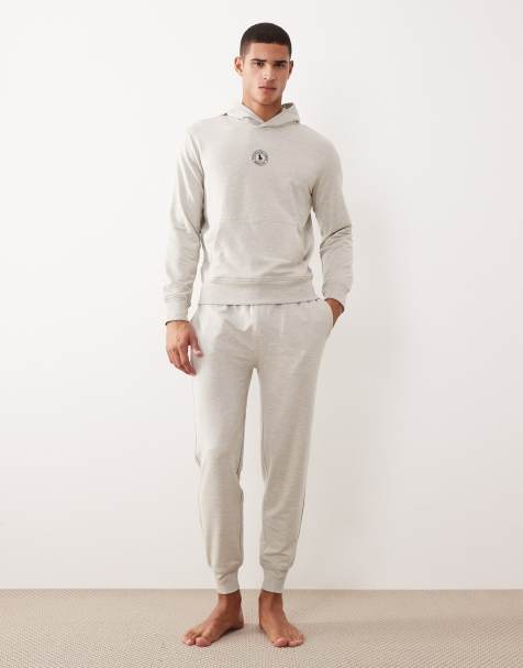 Polo Ralph Lauren central icon logo lounge hoodie, trackies, t-shirt and shorts set in grey - view 1