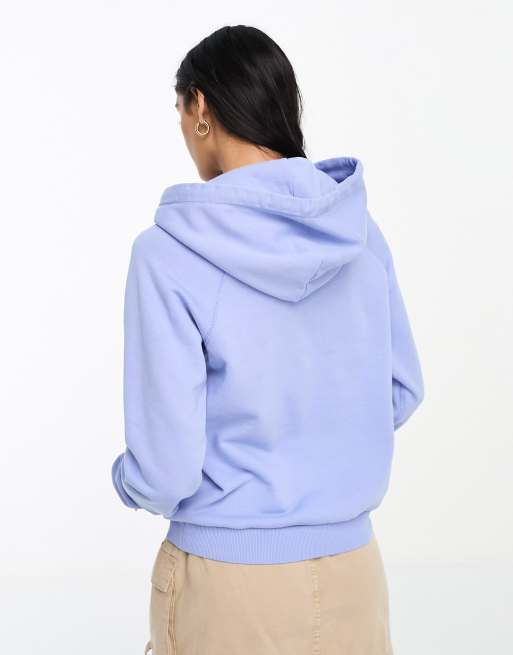 Embroidered Signature Cotton Hoodie - Luxury Blue