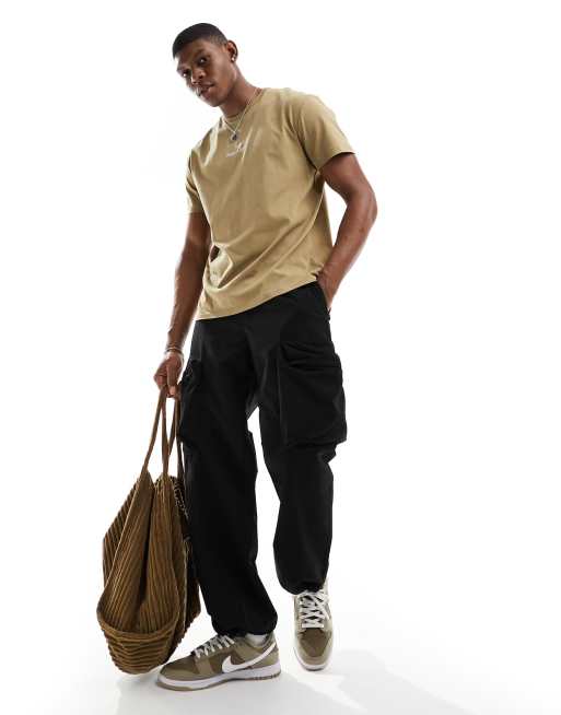 Polo Ralph Lauren central logo t-shirt classic oversized fit in khaki tan, 2 of 4