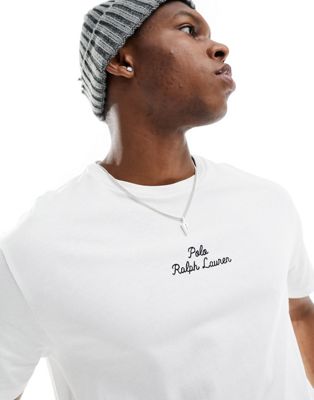 Polo Ralph Lauren central logo t-shirt classic oversized fit in white
