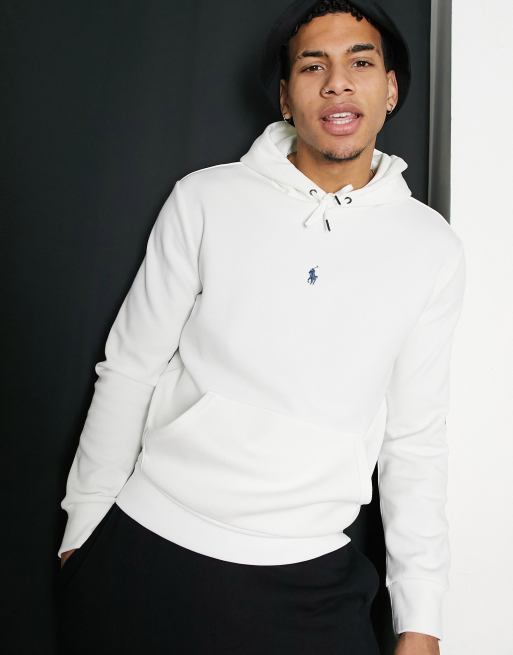 Polo Ralph Lauren central player logo hoodie in white