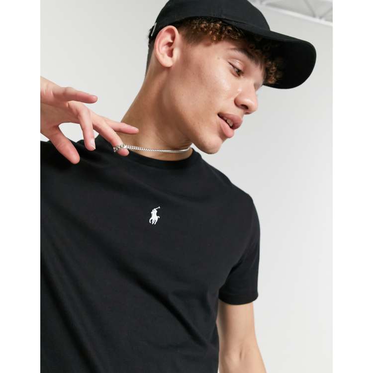 Polo Ralph Lauren central player logo t-shirt in polo black | ASOS