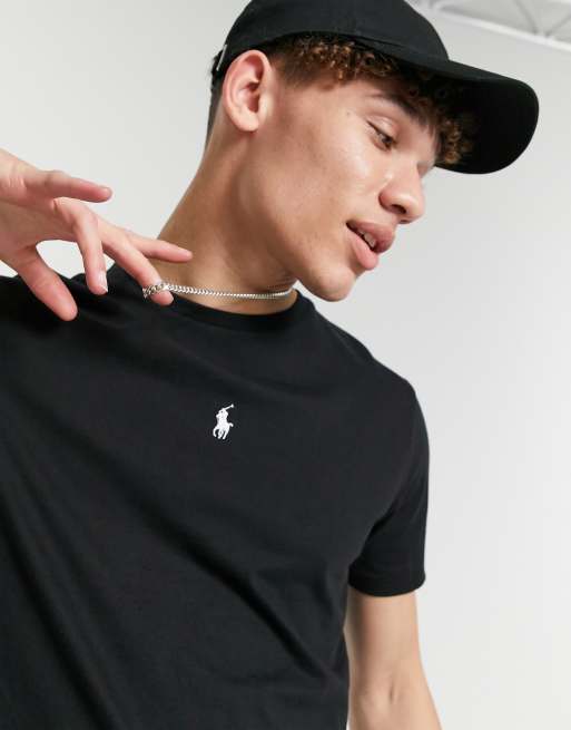 Polo Ralph Lauren central player logo t-shirt in polo black | ASOS