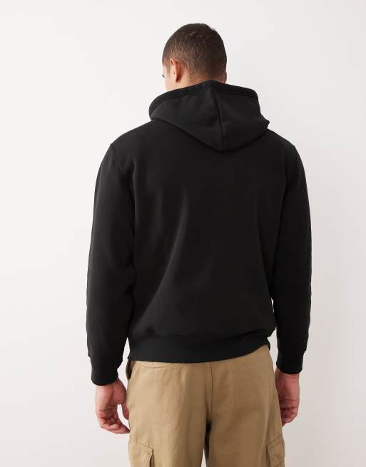 Polo Ralph Lauren central script icon logo borg hoodie in black, 3 of 5