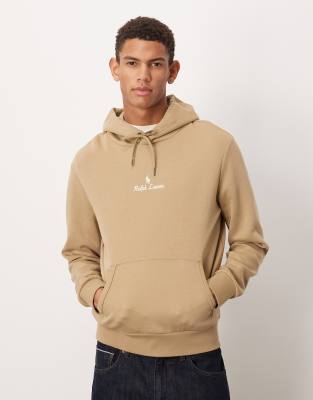 Polo Ralph Lauren central script icon logo double knit jersey hoodie in ...
