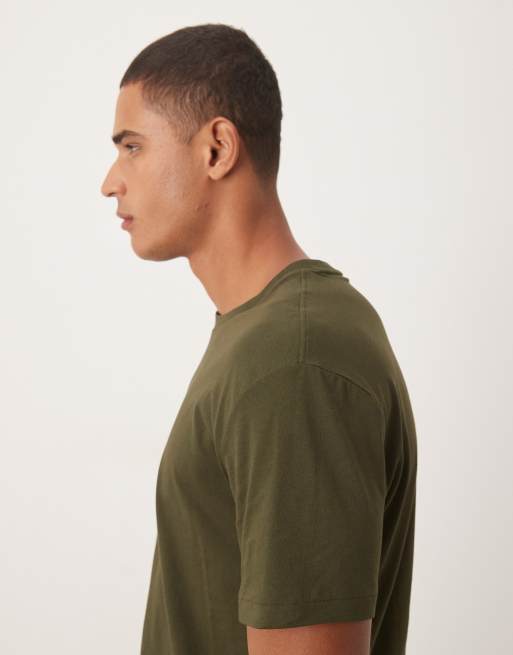 Polo Ralph Lauren central script icon logo t-shirt classic oversized fit in olive green, 4 of 5
