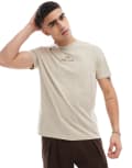 [Polo Ralph Lauren] Polo Ralph Lauren central script logo t-shirt classic oversized fit in beige marl-Neutral S Beige marl