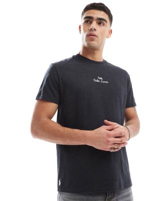 Polo Ralph Lauren Central Script Logo T-shirt Classic Oversized Fit In Black