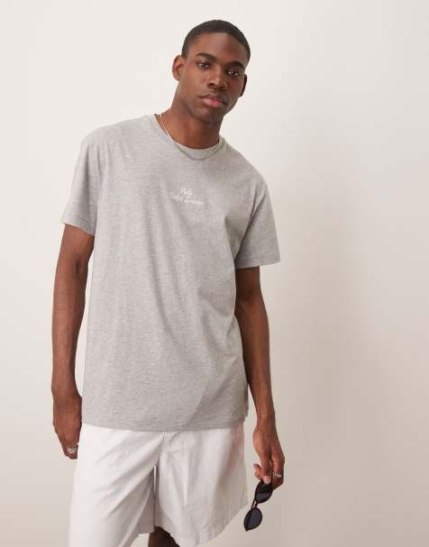 Polo Ralph Lauren central script logo t-shirt classic oversized fit in grey marl - view 1