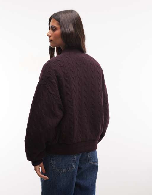 Polo Ralph Lauren - chaqueta de punto de ochos en burdeos, 4 de 4