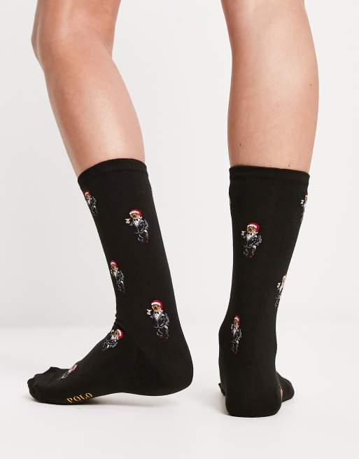 Polo Ralph Lauren - Chaussettes à logo ourson - Noir , 2 de 4