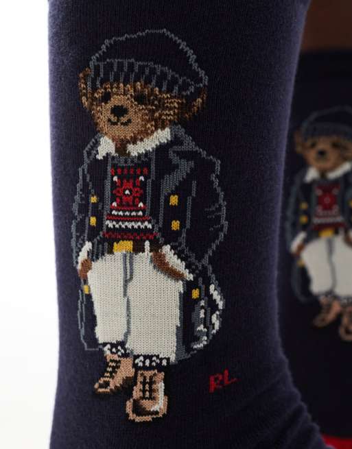 Polo Ralph Lauren - Chaussettes avec logo ours - Bleu marine, 2 de 4