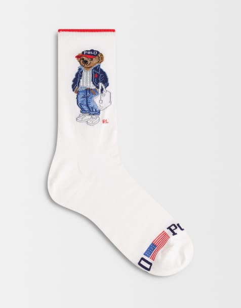 Polo Ralph Lauren - Chaussettes avec logo ours - Crème - view 1