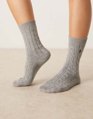 Polo Ralph Lauren - Chaussettes en maille torsadée - Gris