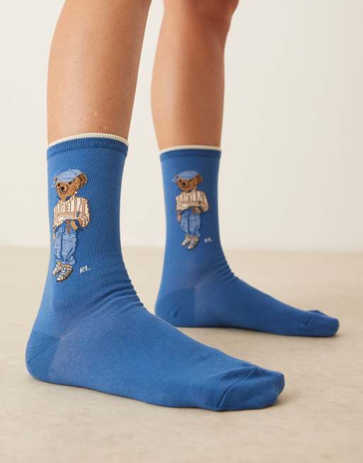 Polo Ralph Lauren - Chaussettes motif ours - Bleu, 3 de 3