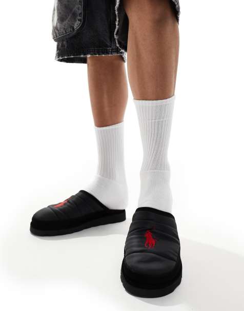 Polo Ralph Lauren - Chaussons matelassés avec logo - Noir - view 1
