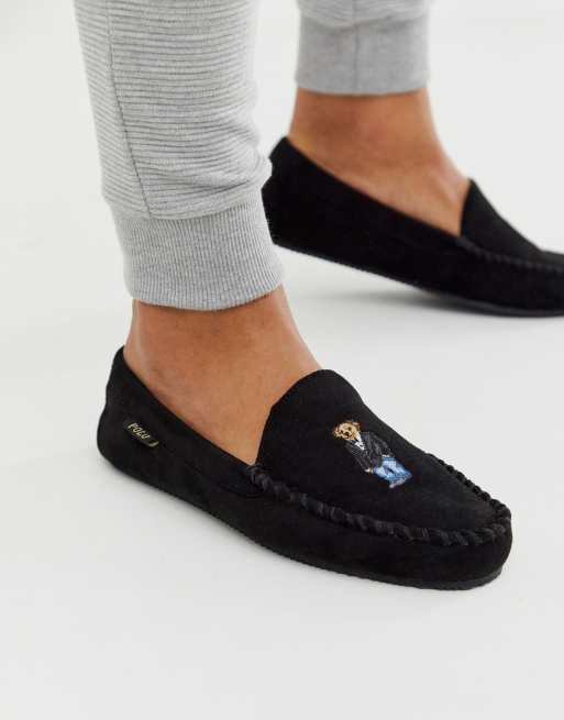 Polo Ralph Lauren Chaussons motif ours en smoking Noir