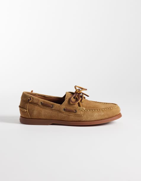 Polo Ralph Lauren - Chaussures bateau en daim avec pampilles - Fauve - view 1