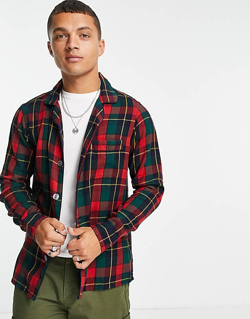 Diacritic aceste stand  Polo Ralph Lauren check luxury flannel overshirt jacket classic oversized  fit in red | ASOS