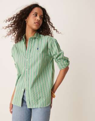 Polo Ralph Lauren - Chemise à rayures avec logo emblématique - Vert/jaune - view 1