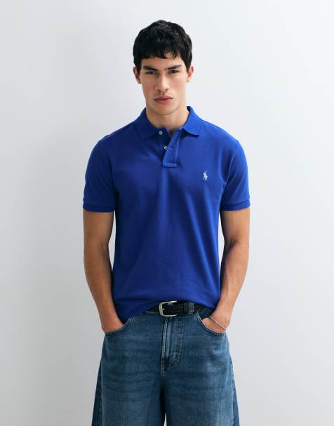 Polo Ralph Lauren - Chemise ajustée en maille à manches courtes - Bleu - view 1