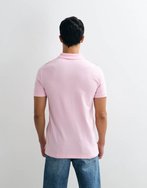 Polo Ralph Lauren - Chemise ajustée en maille à manches courtes - Rose pastel, 4 de 5