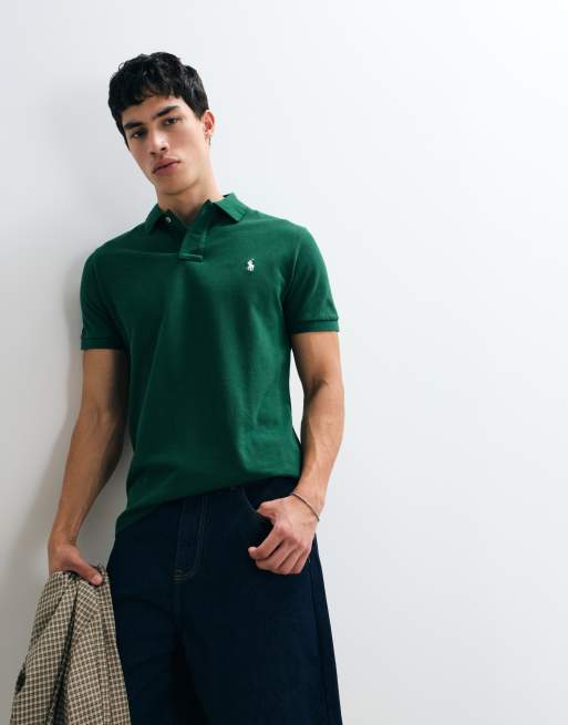 Polo Ralph Lauren - Chemise ajustée en maille à manches courtes - Vert, 4 de 5