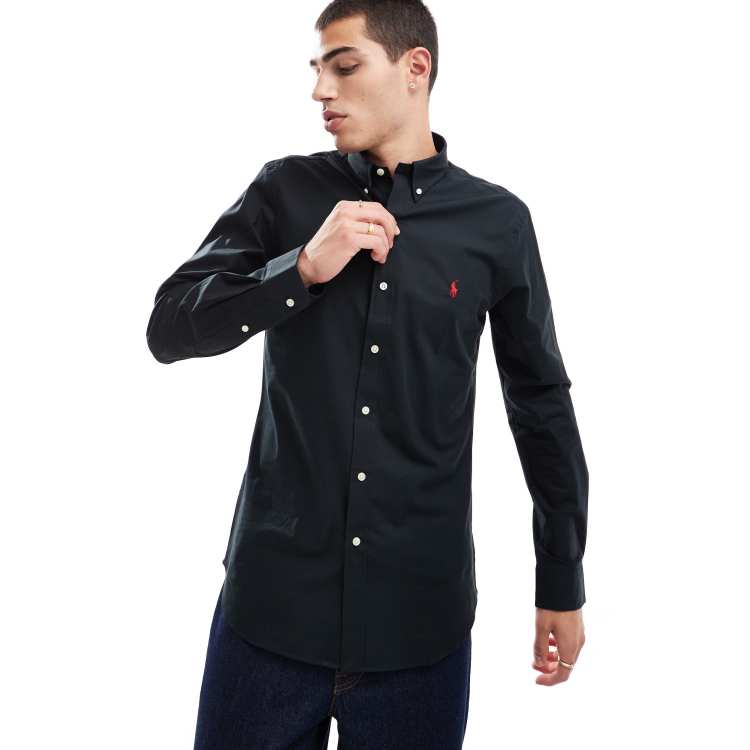 Chemise noire ralph lauren new arrivals