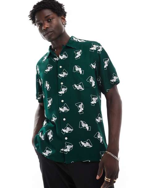 Polo Ralph Lauren - Chemise classique oversize à manches courtes avec logo sur l'ensemble - Bleu marine - view 1