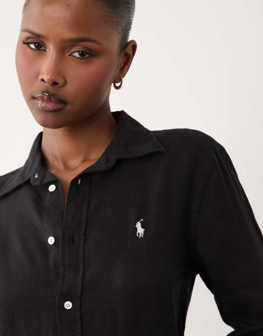 Polo Ralph Lauren - Chemise coupe classique aspect lin - Noir, 2 de 4