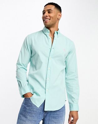 Polo Ralph Lauren icon logo slim fit twill shirt in light blue - ASOS Price Checker