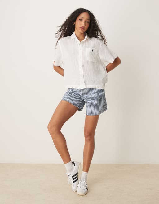Polo Ralph Lauren - Chemise courte en lin avec manches courtes - Blanc, 2 de 4