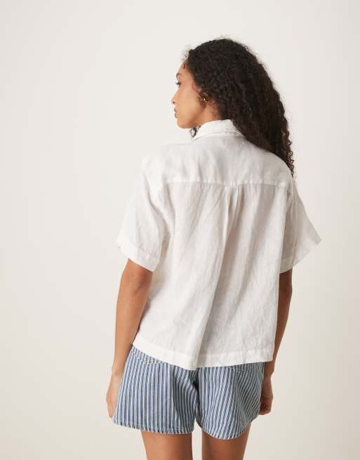 Polo Ralph Lauren - Chemise courte en lin avec manches courtes - Blanc, 4 de 4