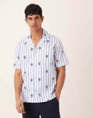 Polo Ralph Lauren - Chemise de nuit rayée à motif Polo Bear - Bleu