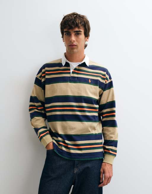 Polo Ralph Lauren chemise de rugby coupe relaxed marron et multicolore, 1 de 5